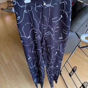 straight leg pants with design